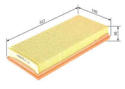 BOSCH 1987429152 Air Filter 312mm Length Insert Fits Toyota Avensis Carina E