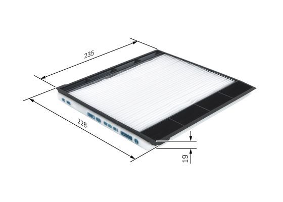 BOSCH 1987432226 Cabin Air Filter 227.5mm Particulate Fits Renault Megane Scenic