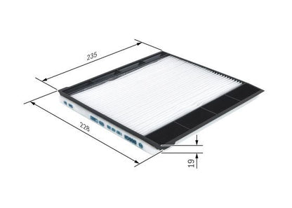 BOSCH 1987432226 Cabin Air Filter 227.5mm Particulate Fits Renault Megane Scenic