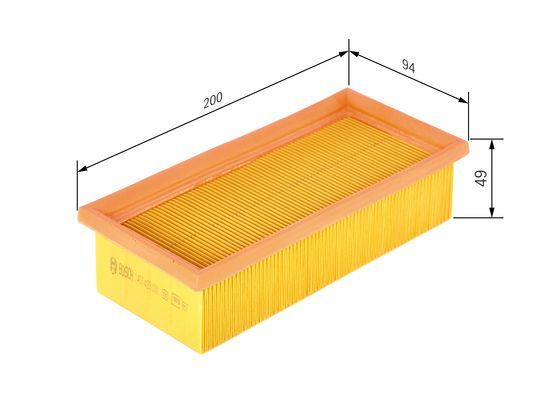 BOSCH 1457429030 Air Filter 200mm Length Insert For VW Caddy Golf Jetta Scirocco