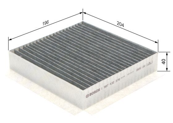 BOSCH 1987432378 Cabin Air Filter Fits Smart Cabrio City-Coupe Crossblade Fortwo