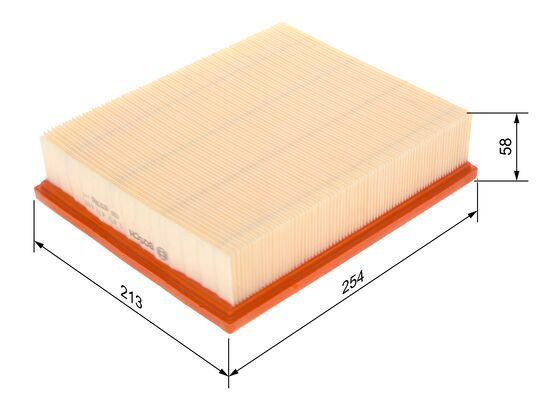 BOSCH 1457433698 Air Filter 254mm Length Insert 58mm Height For Alpina BMW Skoda