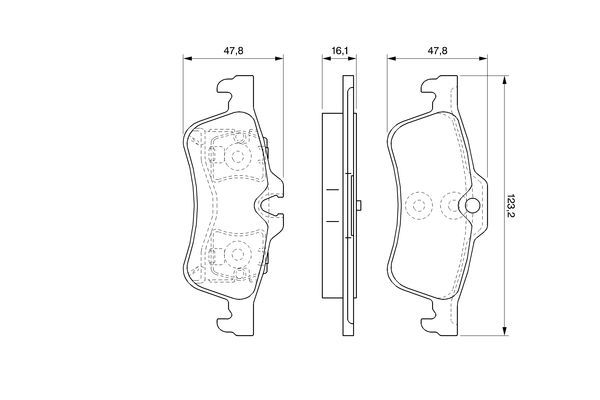 BOSCH 0986494063 Brake Pad Set For Disc Brake Rear 16.1mm Thickness Fits Mini