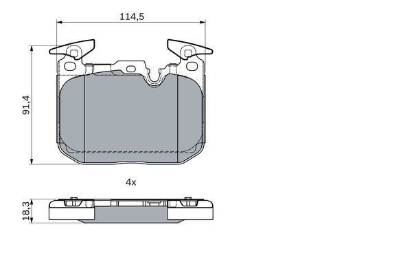 BOSCH 0986494947 Brake Pad Set For Disc Brake Front 18.3mm Thickness Fits BMW