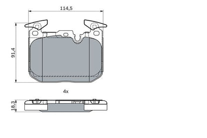 BOSCH 0986494947 Brake Pad Set For Disc Brake Front 18.3mm Thickness Fits BMW