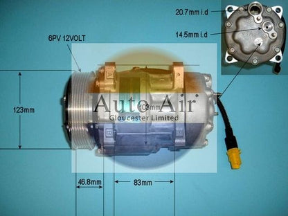 AUTO AIR 14-1259 Air Conditioning Compressor Fits Citroen Dispatch Fiat Scudo