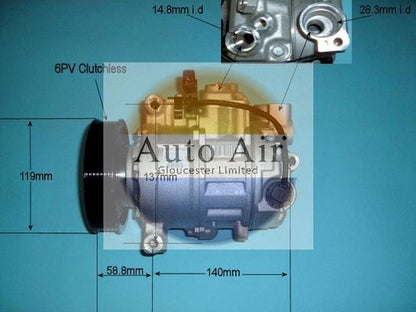 AUTO AIR 14-9729 Air Compressor A/C Air Con Air Conditioning Fits Audi A6