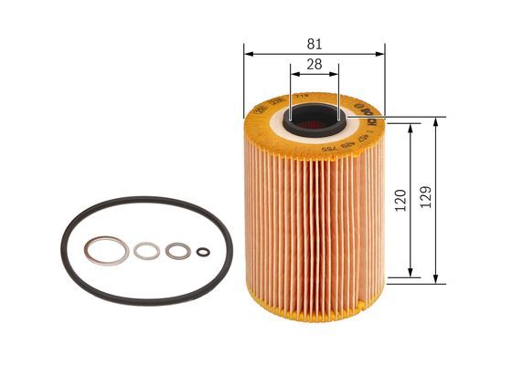 BOSCH 1457429755 Oil Filter 81mm Ø Insert Fits BMW 5 Series 6 Series 7 Series