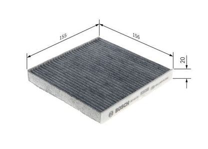 BOSCH 1987435051 Cabin Air Filter 155mm Activated Carbon Fits Daihatsu Sirion