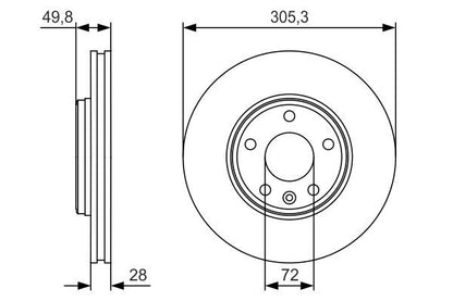 BOSCH 0986479R93 Brake Disc Front Vented Fits Nissan Opel Renault Vauxhall