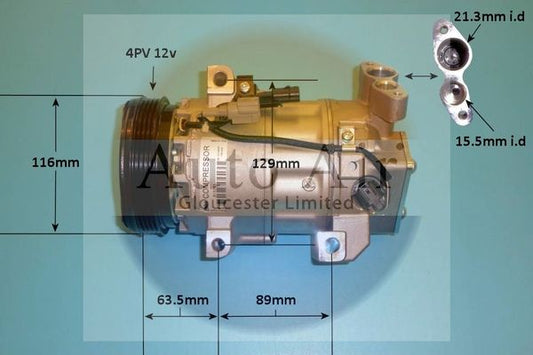 AUTO AIR 14-0298 Air Compressor A/C Air Con Air Conditioning Fits Renault Clio