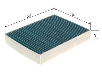 BOSCH 0986628543 Cabin Air Filter 248mm Length Activated Carbon Fits Alpina BMW