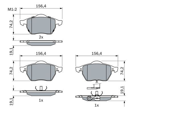 BOSCH 0986494018 Brake Pad Set For Disc Brake Front Fits Audi Seat Skoda VW
