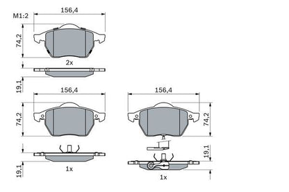BOSCH 0986494018 Brake Pad Set For Disc Brake Front Fits Audi Seat Skoda VW