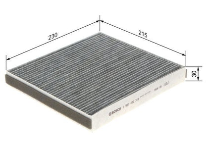 BOSCH 1987432319 Cabin Air Filter 215mm Activated Carbon Fits Lexus GS LS SC