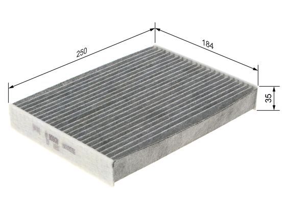 BOSCH 1987435556 Cabin Air Filter 184mm 35mm Height Fits Dacia Nissan Renault