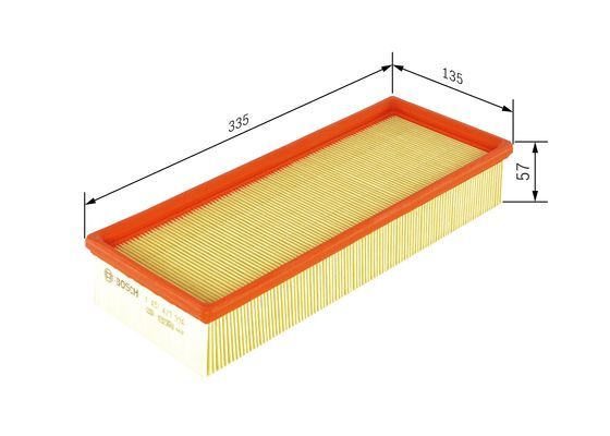 BOSCH 1457429994 Air Filter 335mm Length Insert 57mm Height Fits Audi VW