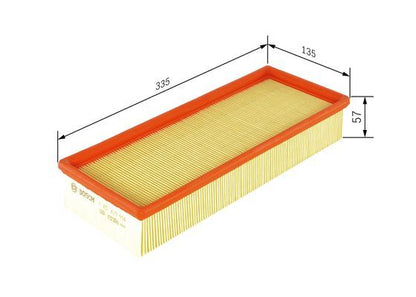 BOSCH 1457429994 Air Filter 335mm Length Insert 57mm Height Fits Audi VW
