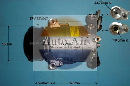 AUTO AIR 14-1055 Air Conditioning Compressor A/C Air Con Replacement Fits Ford