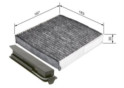 BOSCH 1987435501 Cabin Air Filter 205.5mm 28mm Height Fits Dacia Nissan Renault