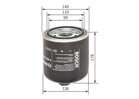 BOSCH 0986628252 Compressed-Air System Air Dryer Cartridge Fits SCANIA VOLVO
