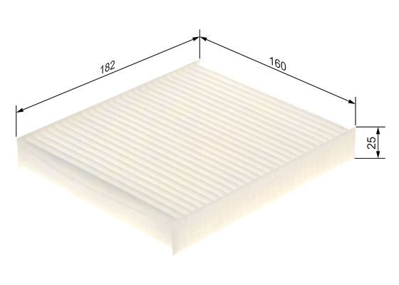 BOSCH 1987435076 Cabin Air Filter 182mm Length Particulate Fits Kia Soul