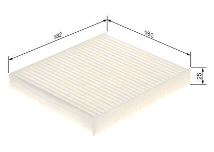 BOSCH 1987435076 Cabin Air Filter 182mm Length Particulate Fits Kia Soul