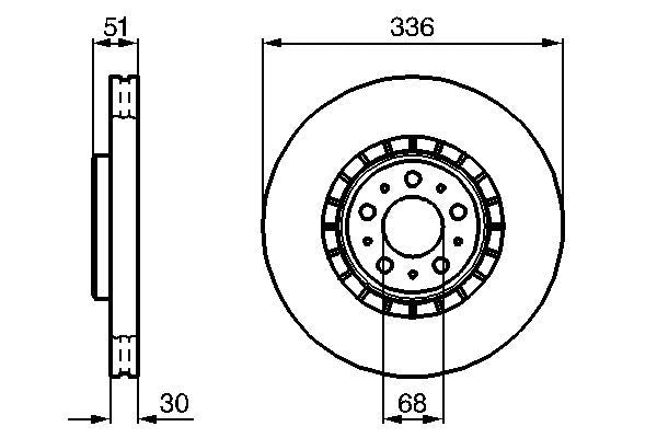 BOSCH 0986479202 Brake Disc Front Vented 336mm Outer Diameter Fits Volvo XC90