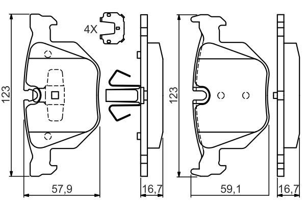 BOSCH 0986494540 Brake Pad Set For Disc Brake Rear Fits BMW 3 Series X1