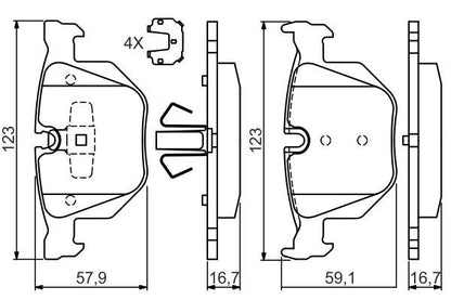 BOSCH 0986494540 Brake Pad Set For Disc Brake Rear Fits BMW 3 Series X1
