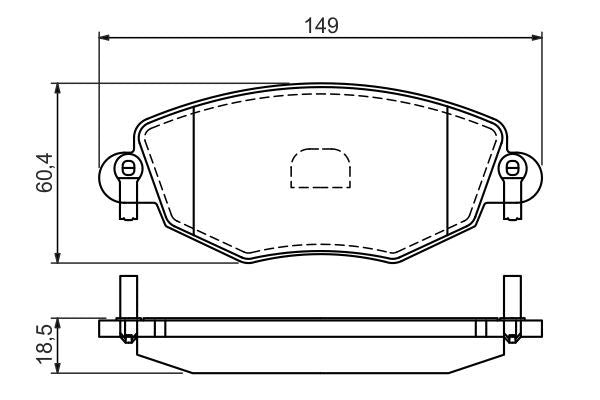 BOSCH 0986494026 Brake Pads Front 18.5mm Thickness For Ford Mondeo Jaguar X-Type