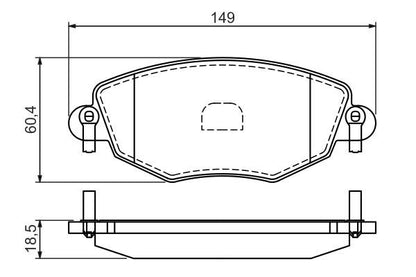 BOSCH 0986494026 Brake Pads Front 18.5mm Thickness For Ford Mondeo Jaguar X-Type