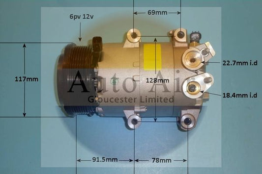 AUTO AIR 14-1056 Air Compressor A/C Air Con Air Conditioning Fits Ford Fiesta