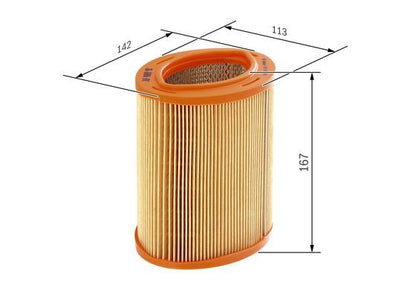 BOSCH 1457433769 Air Filter 144mm Outer Ø 168mm Height Fits Citroën Peugeot
