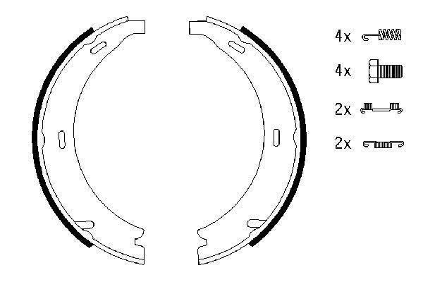 BOSCH 0986487543 Brake Shoe Set For Parking Brake Rear Fits Mercedes-Benz