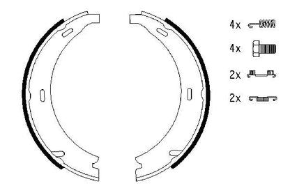 BOSCH 0986487543 Brake Shoe Set For Parking Brake Rear Fits Mercedes-Benz