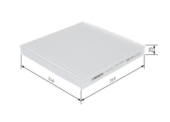 BOSCH 1987432299 Cabin Air Filter 214mm Length Particulate Fits Smart Fortwo