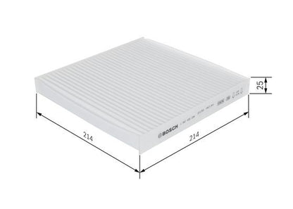 BOSCH 1987432299 Cabin Air Filter 214mm Length Particulate Fits Smart Fortwo
