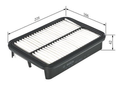 BOSCH 1457433784 Air Filter 225mm Length Insert 42mm Height Fits Toyota