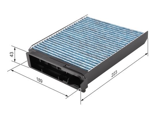 BOSCH 0986628502 Cabin Air Filter 223mm 43mm Height Fits Dacia Nissan Renault