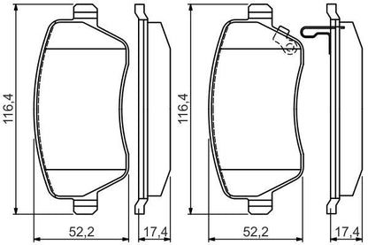 BOSCH 0986494573 Brake Pad Set For Disc Brake Front Fits Note Sunny Versa