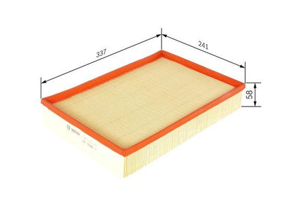 BOSCH 1457432203 Air Filter 337mm Length Insert Fits Volvo 740 760 780 940 960