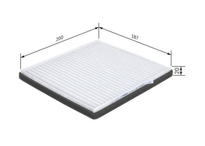 BOSCH 1987435013 Cabin Air Filter 200mm Length Particulate Fits Chevrolet Spark