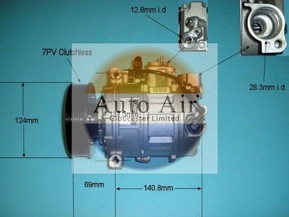 AUTO AIR 14-7006 Air Compressor A/C Air Con Air Conditioning Fits VW Touareg