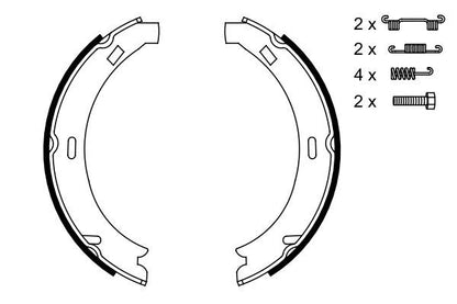 BOSCH 0986487582 Parking Brake Shoe Set Rear Fits Chrysler Mercedes-Benz