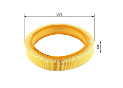 BOSCH 1457429992 Air Filter 363mm Outer Ø Insert Fits Mercedes-Benz 123 124 190