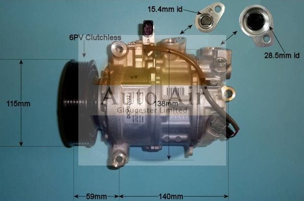 AUTO AIR 14-1276 Air Compressor A/C Air Con Air Conditioning Fits Audi Porsche