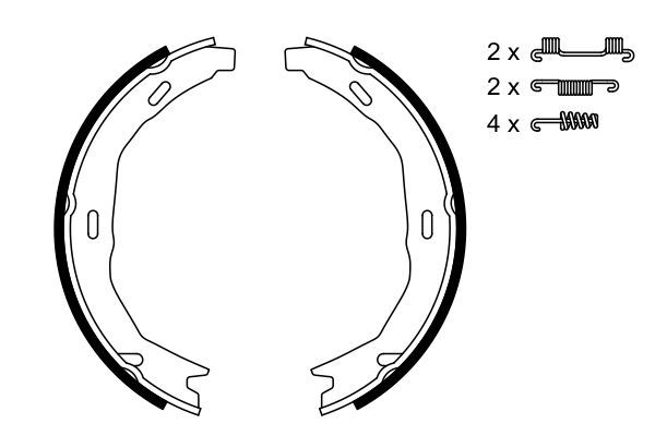 BOSCH 0986487723 Brake Shoes For Parking Brake Rear With Accessories For E-Class