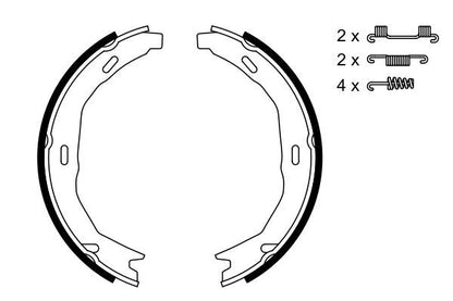 BOSCH 0986487723 Brake Shoes For Parking Brake Rear With Accessories For E-Class