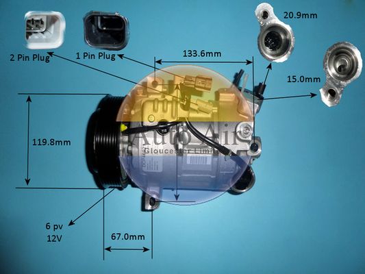 AUTO AIR 14-0804 Air Conditioning Compressor Fits Nissan Qashqai X-Trail